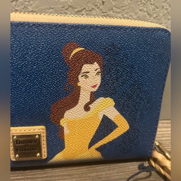 Rare Disney Parks Dooney & Bourke Beauty & The Beast Belle Wristlet Wallet Large - Picture 12 of 13